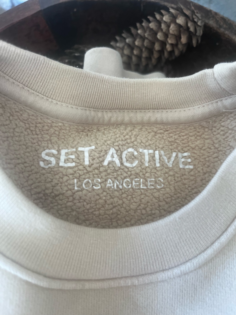 SET ACTIVE L.A. Cream Tan Heavyweight Crew💯% Cotton Sweatshirt Size S Like New